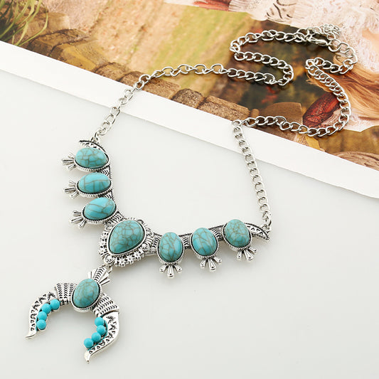 Exaggerated Jewelry Ethnic Style Turquoise Pendant