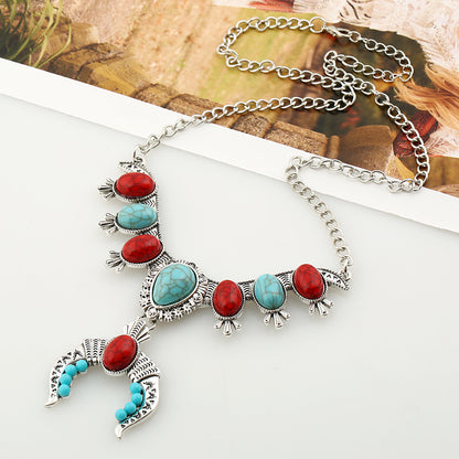 Exaggerated Jewelry Ethnic Style Turquoise Pendant